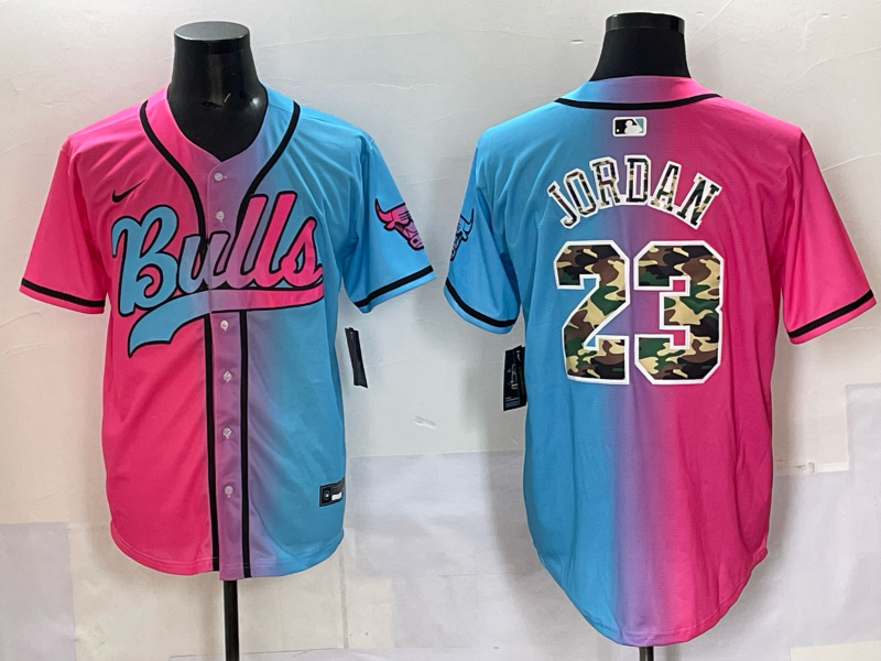 Men Chicago Bulls Nike 23 Jordan Blue pink NBA 2025 Jersey style 010